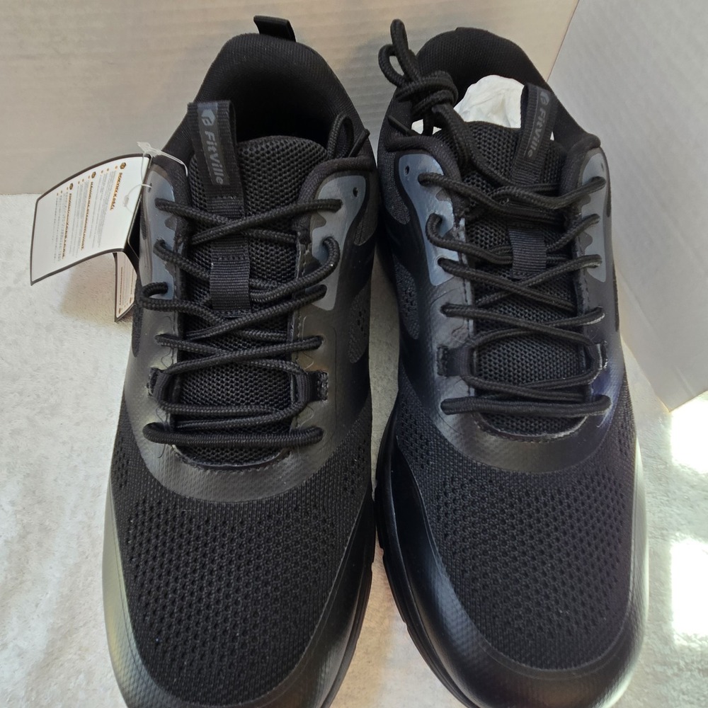 FitVille Cloud Wanderer V19 Mens 12.5EW Extra Wide Black‎ Walking Diabetic Comfy